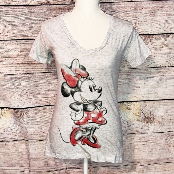 Disney Minnie Mouse V Neck Tee Size S - Picture 1 of 6